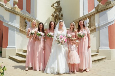 Bride and Bridesmaids Ledebour Garden Wedding