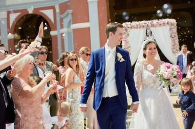 Celebrating the newlyweds at the Ledebour Garden, Prague