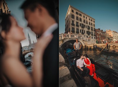 Venice Gondola Ride: Woman in sexy red dress