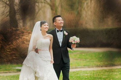 Happy Hong Couple Newlyweds Castle Hluboka Wedding