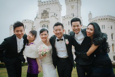 Hong Kong Newlyweds and Friends Castle Hluboka Wedding