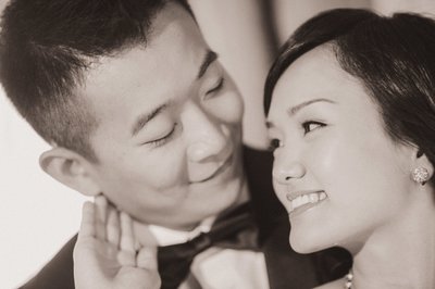 Smiling Hong Kong Newlyweds in Prague