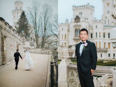Radiant Hong Kong couple wedding at Hluboká Castle