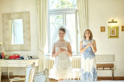 Excited Bride and Mother