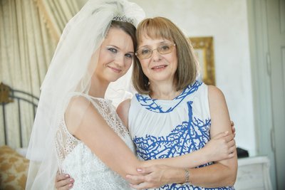 Bride holding Mother