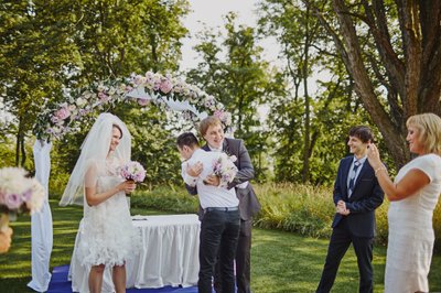 Hug for the groom