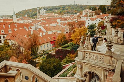 Dancing Newlyweds Ledebour Garden Above Prague