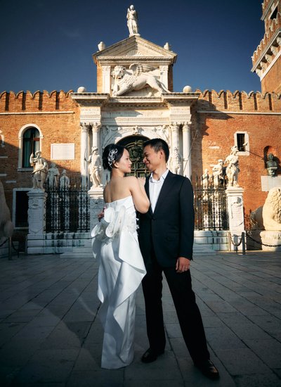 Elegant Thai Couple Near Arsenal in Venice