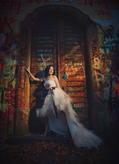 sexiest bride from Shanghai photographed in Prague