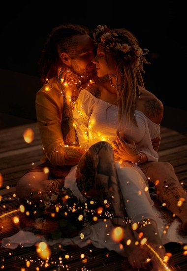 fairy light boho love story