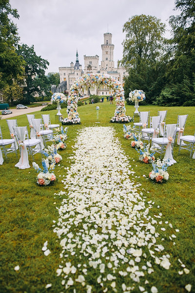 Rose carpet and floral arch