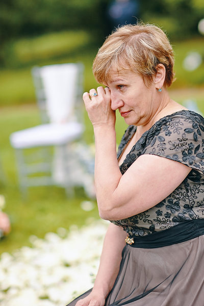 Groom's mother tears up