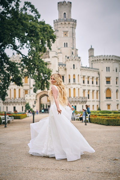 Hluboka nad Vltavou Castle wedding happiest bride 