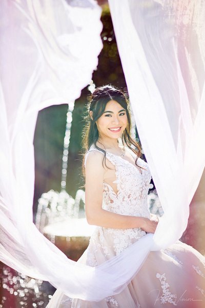 Radiant bride at Wallenstein Garden