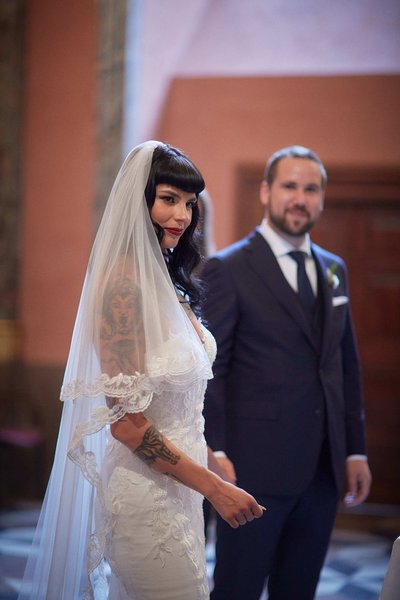 tearful bride Mirror Chapel