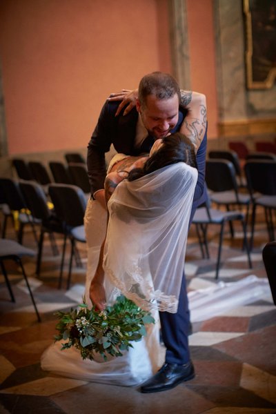 Dipping the bride