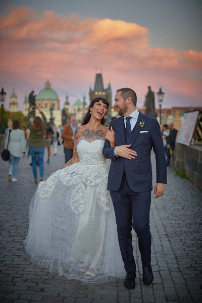 Radiant newlyweds