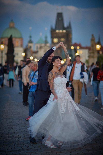 Sunset Dance on Charles Bridge,