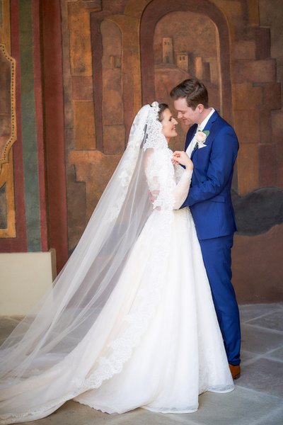 Happy Newlyweds at the Ledebour Garden in Prague