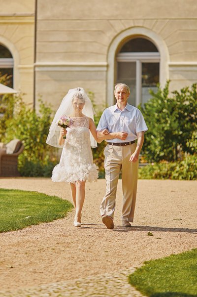 Proud Father Escorts Bride