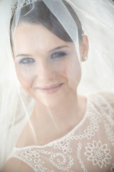 Smiling Bride Ludmila under the veil