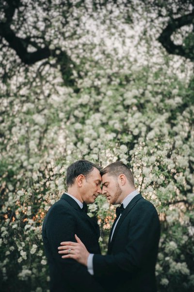 San Francisco Gentlemen Embracing in Prague Engagement