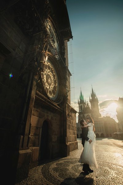 Twirling His bride Under the Orloj