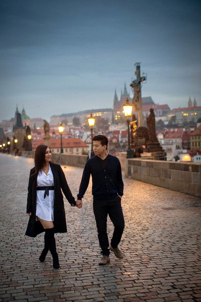 Early Morning Stroll Across Charles Bridge