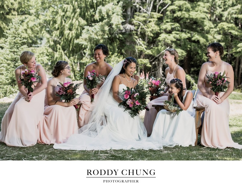 Elegant wedding party at Crystal Mountain