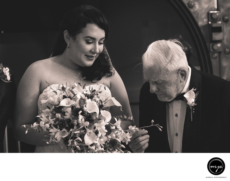 Bride and Grandfather Sharing a Tender Moment