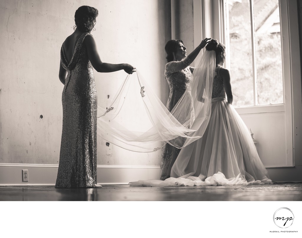 Bridal Preparations: Elegant Moment with mom and sister