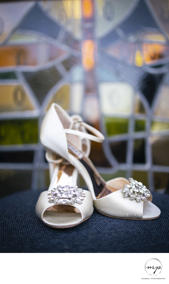 bridal shoes badgley mischka wedding day picture