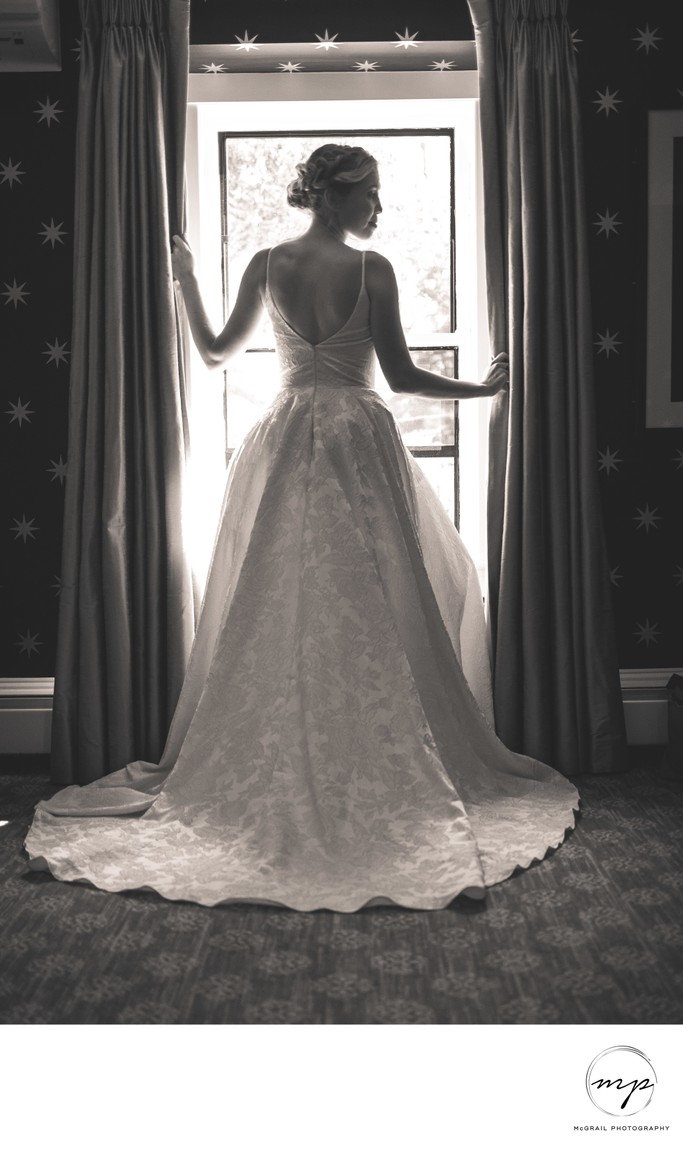 Bridal Silhouette by Window at the Inn at Hastings Park