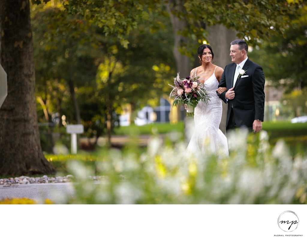 Bride Walking Down the Aisle with Father 