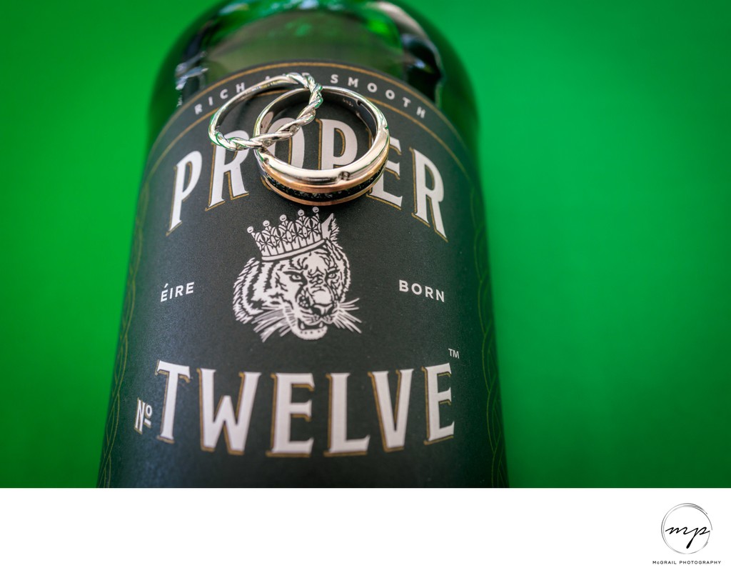 Wedding Rings on Proper No. Twelve Bottle