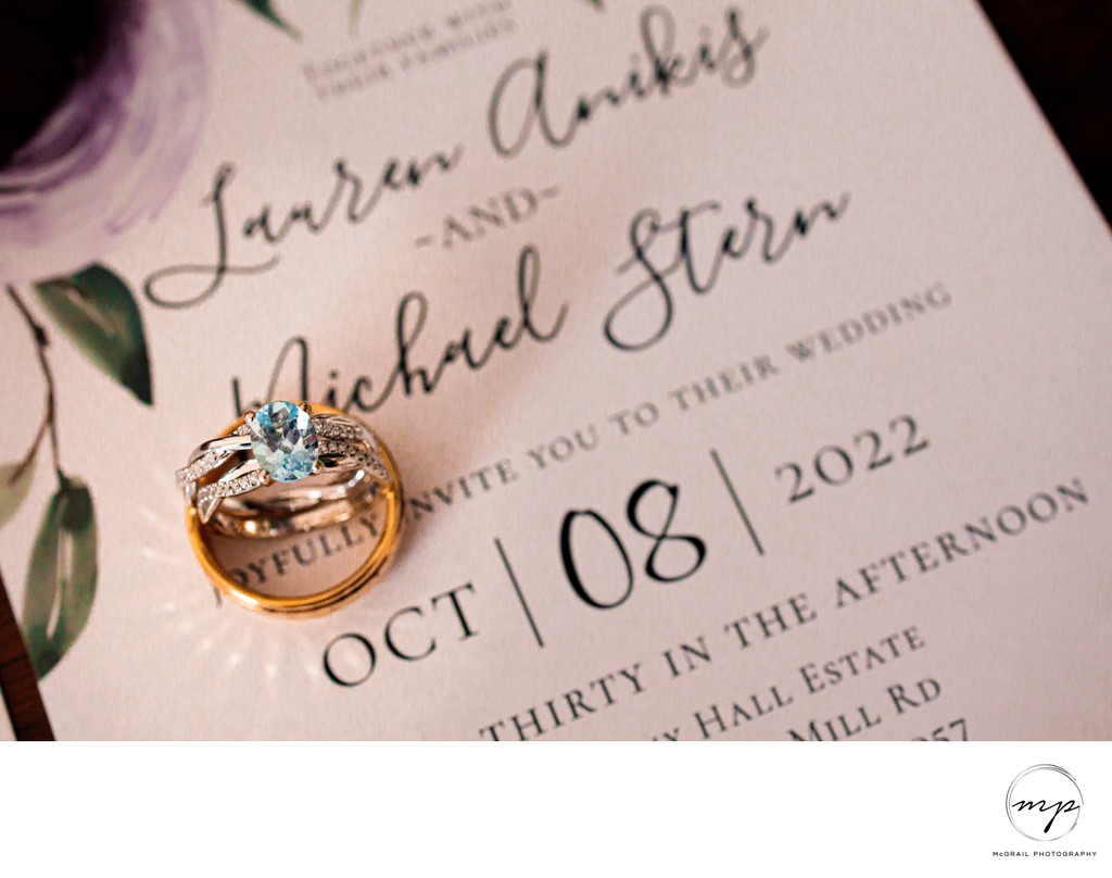 Elegant Wedding Invitation and Rings