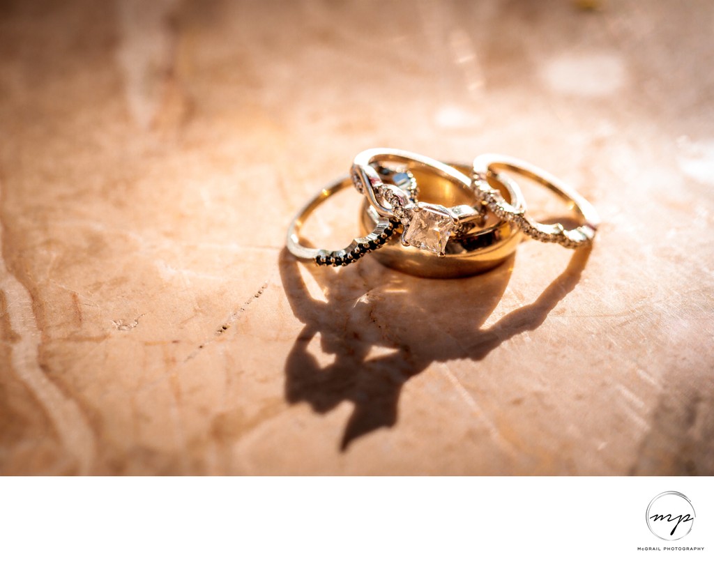 Gleaming Wedding Rings Close-Up