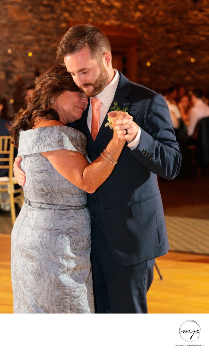 Mother-Son Dance: Tender Moment at Wedding Reception