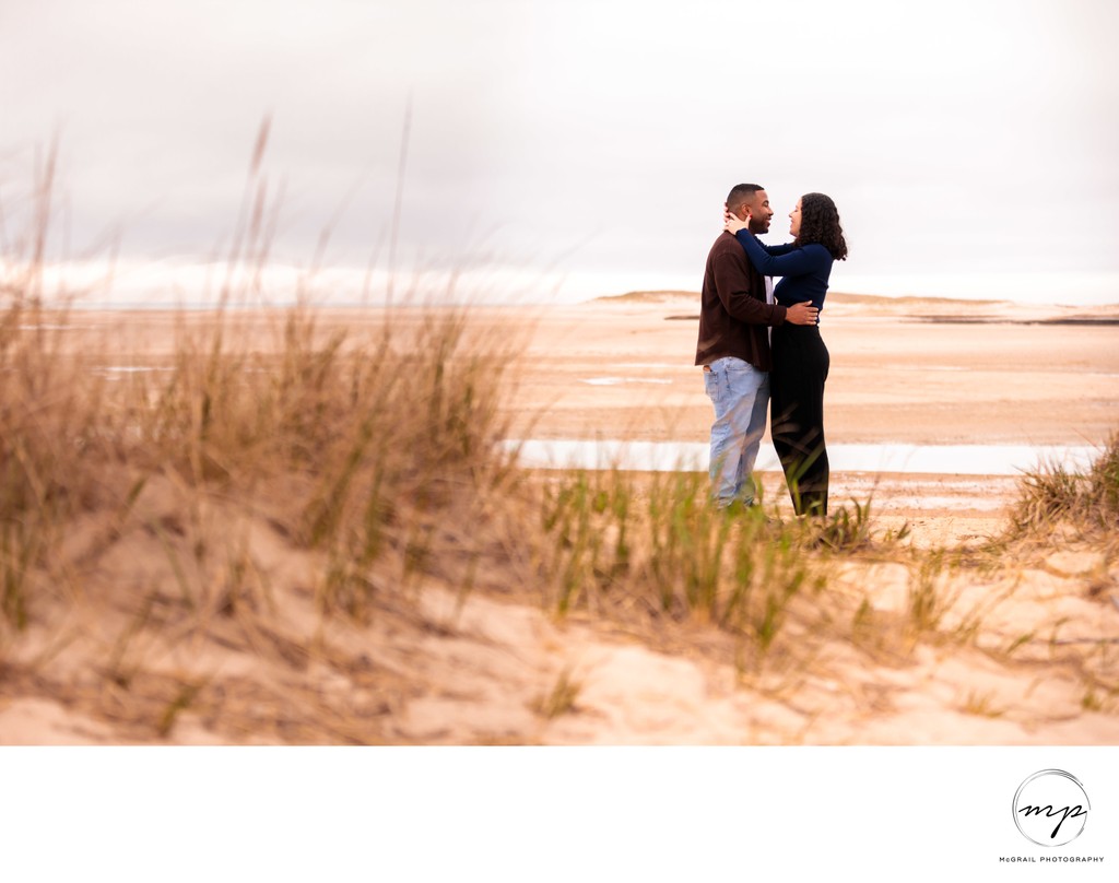 Romantic Embrace on Beach at Cape Cod