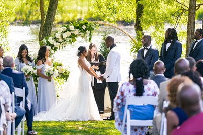 Romantic Outdoor Wedding Ceremony by the Lake
