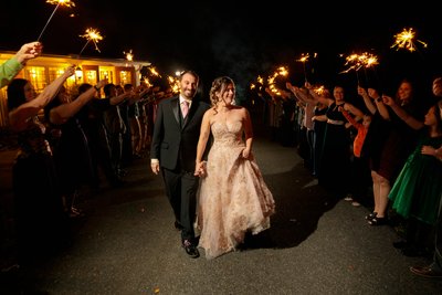 magical sparkler exit of wedding couple