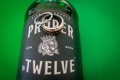 Wedding Rings on Proper No. Twelve Bottle