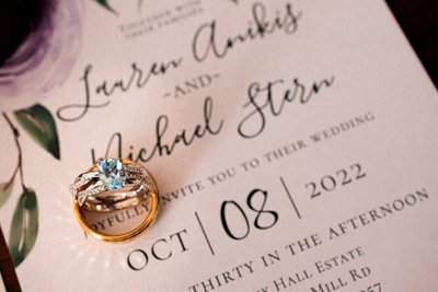 Elegant Wedding Invitation and Rings