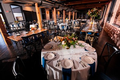 Chic Wedding Reception Venue with Stylish Table Setting