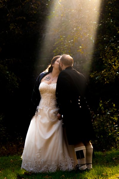 Romantic Irish couple Kissing in Sunbeam