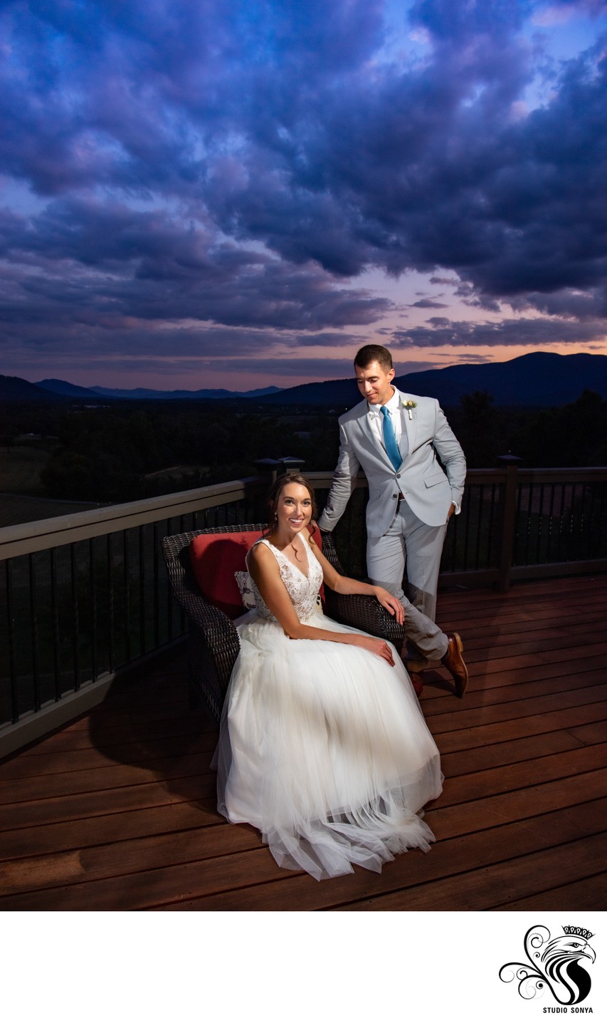 Bride and Groom in the Blue Ridge Mountains
