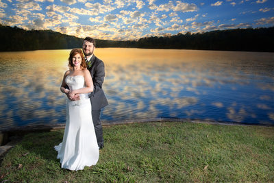 Bride and Groom Sunset Photo at Bella Collina Mansion