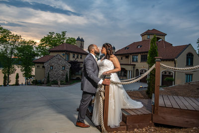 Bride and Groom at the Bella Collina Mansion