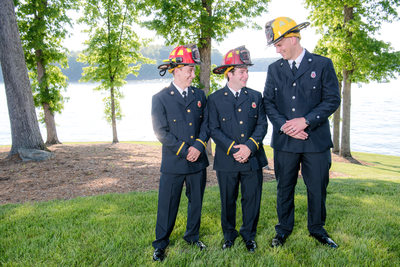 Groom and Firefighter Buddies