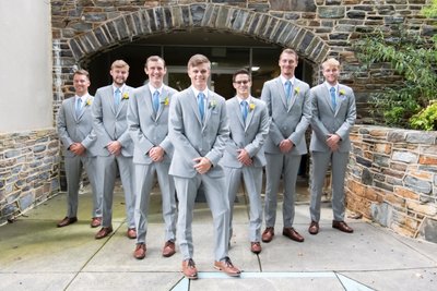 Groom and Groomsmen in archway